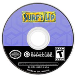 Artwork on the Disc for Surf's Up on the Nintendo GameCube.