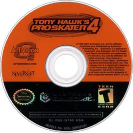 Artwork on the Disc for Tony Hawk's Pro Skater 4 on the Nintendo GameCube.