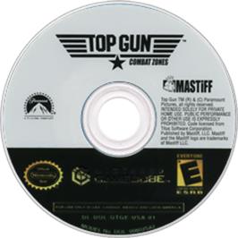 Artwork on the Disc for Top Gun: Combat Zones on the Nintendo GameCube.