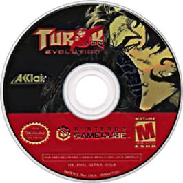 Artwork on the Disc for Turok: Evolution on the Nintendo GameCube.