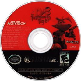 Artwork on the Disc for Ty the Tasmanian Tiger 3: Night of the Quinkan on the Nintendo GameCube.