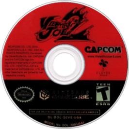Artwork on the Disc for Viewtiful Joe 2 on the Nintendo GameCube.