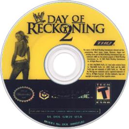 Artwork on the Disc for WWE Day of Reckoning 2 on the Nintendo GameCube.