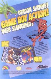 Advert for Amazing Spider-Man on the Nintendo Game Boy.