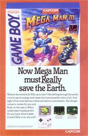 Advert for Mega Man III on the Nintendo Game Boy.