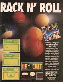 Advert for Side Pocket on the Nintendo Game Boy.