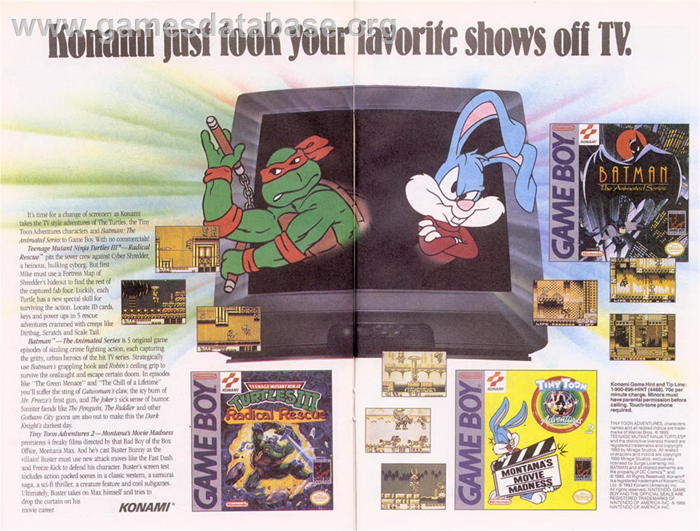 Batman: The Animated Series - Nintendo Game Boy - Artwork - Advert