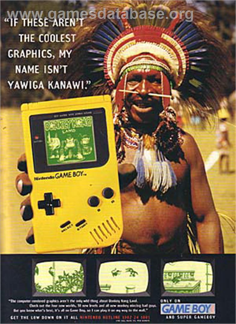 Donkey Kong Land - Nintendo Game Boy - Artwork - Advert