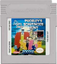 Cartridge artwork for Addams Family: Pugsley's Scavenger Hunt on the Nintendo Game Boy.