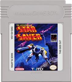 Cartridge artwork for Adventures of Star Saver on the Nintendo Game Boy.