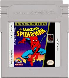 Cartridge artwork for Amazing Spider-Man on the Nintendo Game Boy.