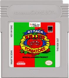 Cartridge artwork for Attack of the Killer Tomatoes on the Nintendo Game Boy.