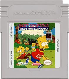 Cartridge artwork for Bart Simpson's Escape from Camp Deadly on the Nintendo Game Boy.