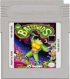 Cartridge artwork for Battletoads on the Nintendo Game Boy.