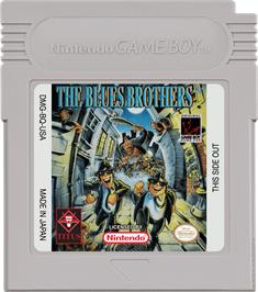 Cartridge artwork for Blues Brothers on the Nintendo Game Boy.