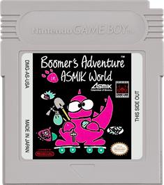 Cartridge artwork for Boomer's Adventure in ASMIK World on the Nintendo Game Boy.