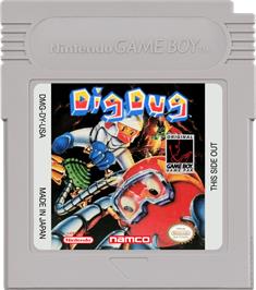 Cartridge artwork for Dig Dug on the Nintendo Game Boy.