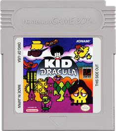 Cartridge artwork for Kid Dracula on the Nintendo Game Boy.