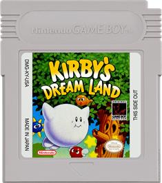 Cartridge artwork for Kirby's Dream Land on the Nintendo Game Boy.