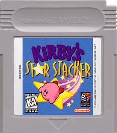 Cartridge artwork for Kirby's Star Stacker on the Nintendo Game Boy.