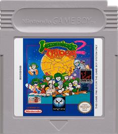 Cartridge artwork for Lemmings 2: The Tribes on the Nintendo Game Boy.