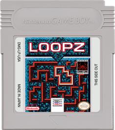 Cartridge artwork for Loopz on the Nintendo Game Boy.