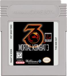 Cartridge artwork for Mortal Kombat 3 on the Nintendo Game Boy.