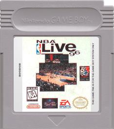 Cartridge artwork for NBA Live '96 on the Nintendo Game Boy.