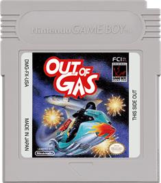 Cartridge artwork for Out of Gas on the Nintendo Game Boy.
