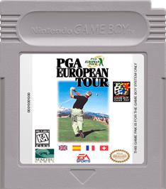 Cartridge artwork for PGA European Tour on the Nintendo Game Boy.