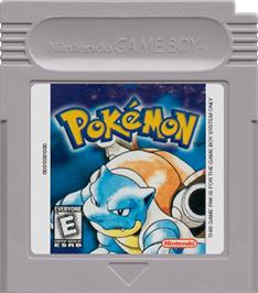 Cartridge artwork for Pokemon - Blue Version on the Nintendo Game Boy.