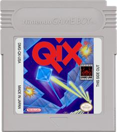 Cartridge artwork for Qix on the Nintendo Game Boy.
