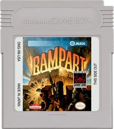 Cartridge artwork for Rampart on the Nintendo Game Boy.