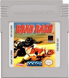 Cartridge artwork for Road Rash on the Nintendo Game Boy.