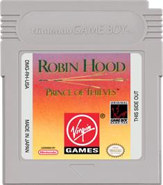 Cartridge artwork for Robin Hood: Prince of Thieves on the Nintendo Game Boy.