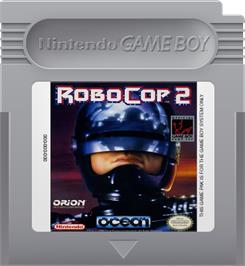 Cartridge artwork for Robocop 2 on the Nintendo Game Boy.