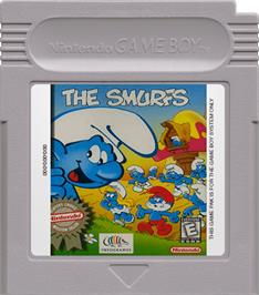 Cartridge artwork for Smurfs on the Nintendo Game Boy.