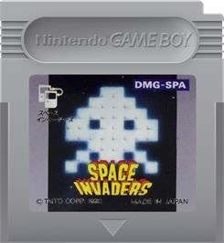 Cartridge artwork for Space Invaders on the Nintendo Game Boy.