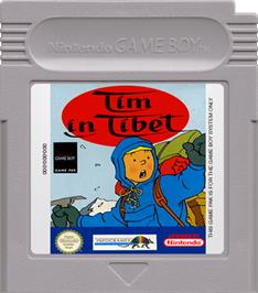 Cartridge artwork for Tintin in Tibet on the Nintendo Game Boy.
