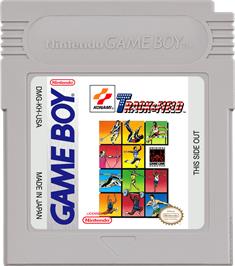 Cartridge artwork for Track & Field on the Nintendo Game Boy.