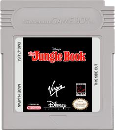 Cartridge artwork for Walt Disney's The Jungle Book on the Nintendo Game Boy.