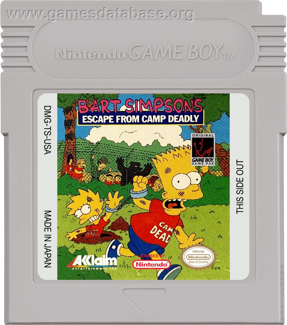 Bart Simpson's Escape from Camp Deadly - Nintendo Game Boy - Artwork - Cartridge