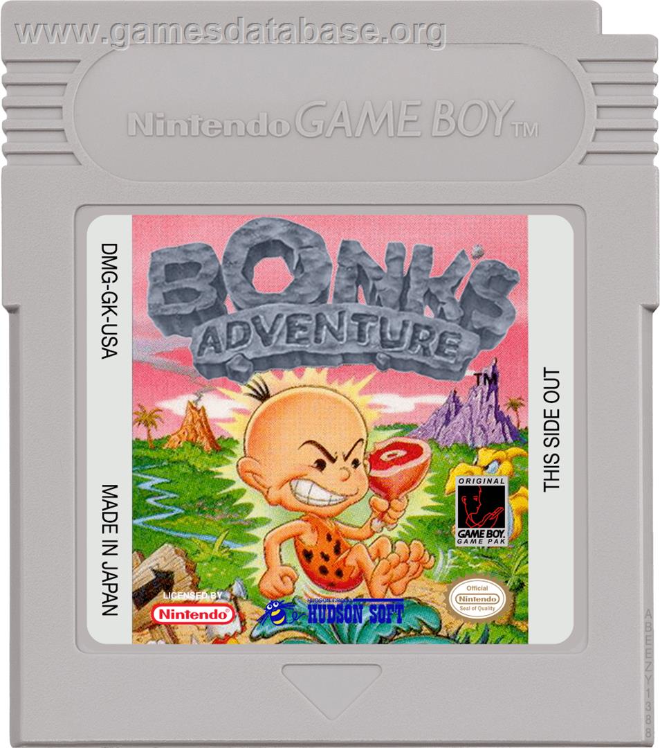 Bonk's Adventure - Nintendo Game Boy - Artwork - Cartridge