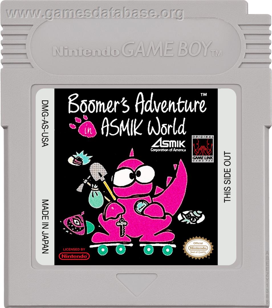 Boomer's Adventure in ASMIK World - Nintendo Game Boy - Artwork - Cartridge