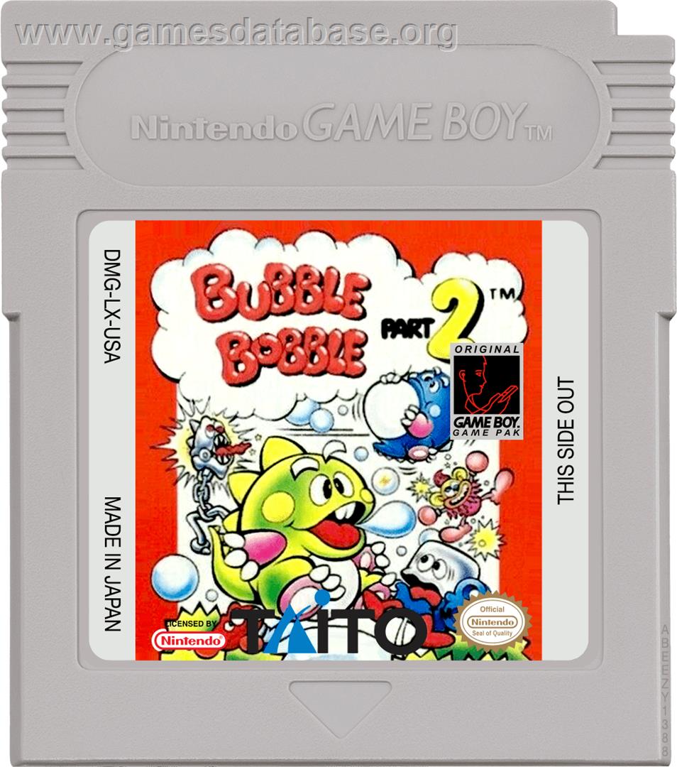 Bubble Bobble Part 2 - Nintendo Game Boy - Artwork - Cartridge