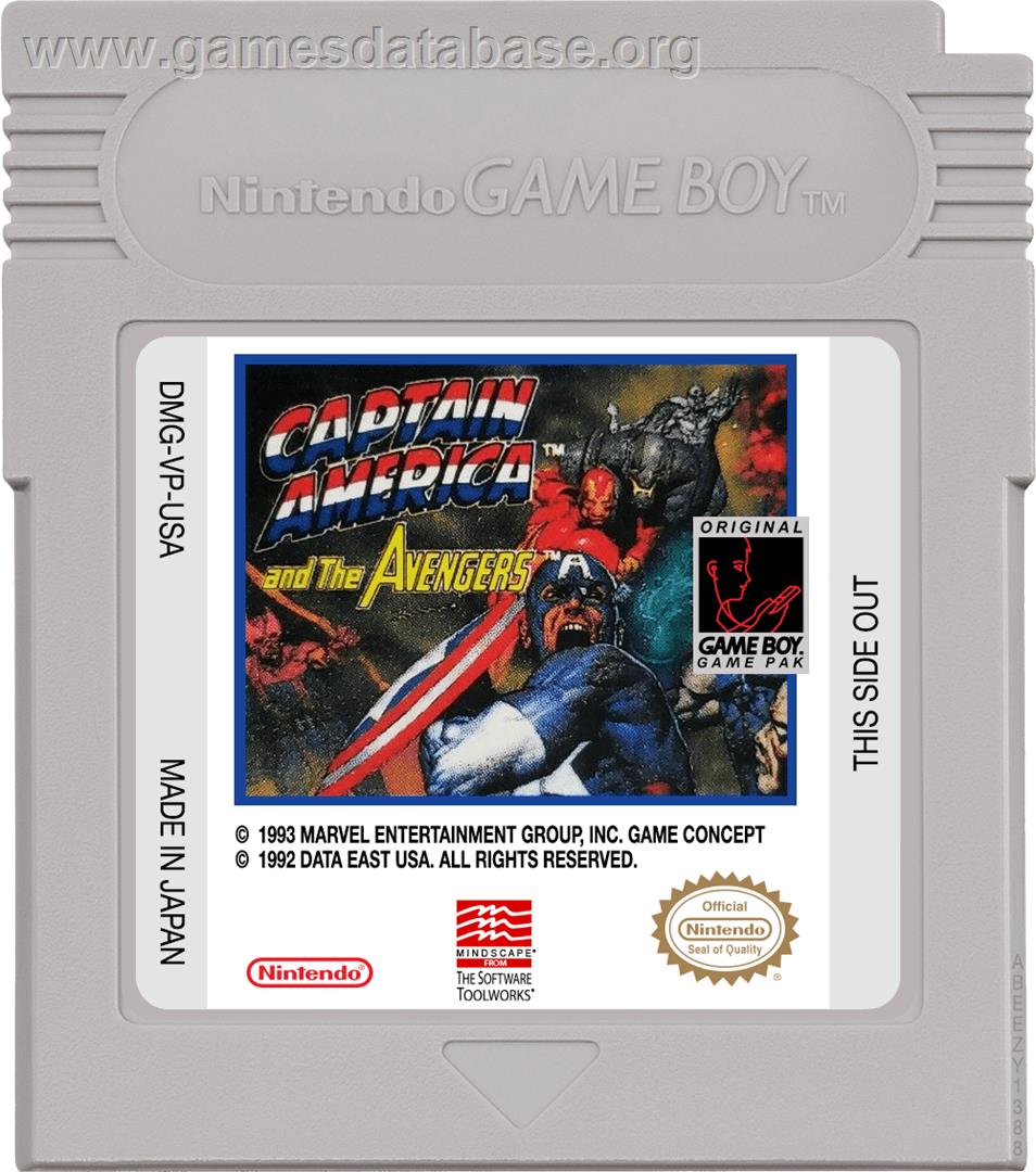 Captain America and The Avengers - Nintendo Game Boy - Artwork - Cartridge