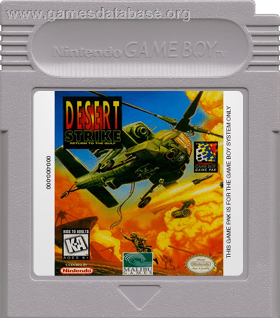 Desert Strike: Return to the Gulf - Nintendo Game Boy - Artwork - Cartridge