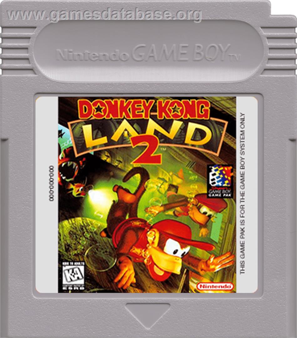 Donkey Kong Land 2: Diddy's Kong Quest - Nintendo Game Boy - Artwork - Cartridge