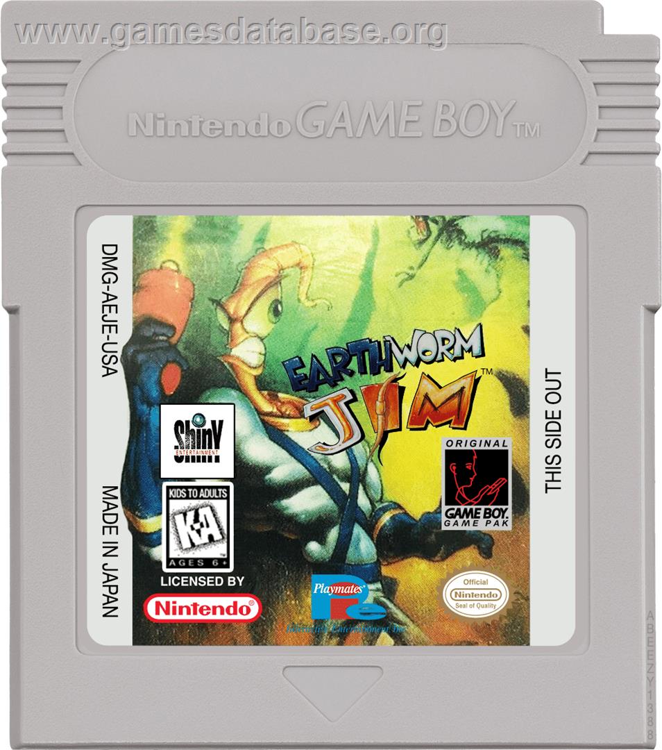 Earthworm Jim - Nintendo Game Boy - Artwork - Cartridge