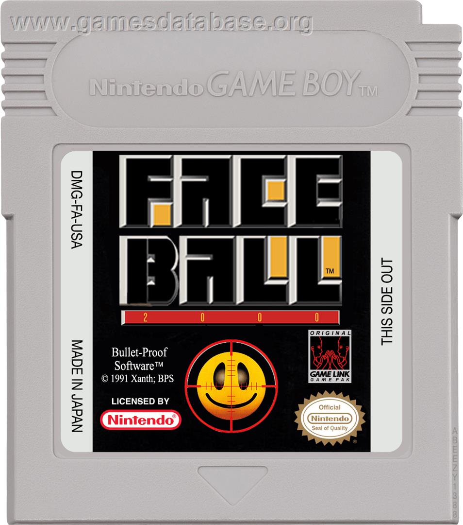 Faceball 2000 - Nintendo Game Boy - Artwork - Cartridge